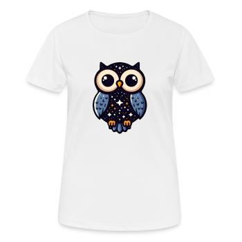 Starry Night Owl Art - Women's Breathable T-Shirt - white - Front - AI Model Female 172 dark (172cm)