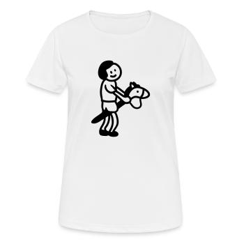 cheval de bataille de l'enfance - Line - T-shirt respirant Femme - blanc - Devant - AI Model Female 172 dark (172cm)