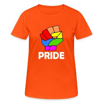 Pride - Frauen T-Shirt atmungsaktiv - Neonorange - Vorne - AI Model Female 172 dark (172cm)