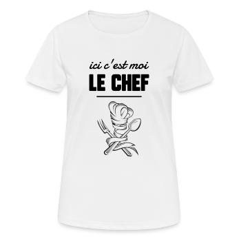 Chef de cuisine - T-shirt respirant Femme - blanc - Devant - AI Model Female 172 dark (172cm)