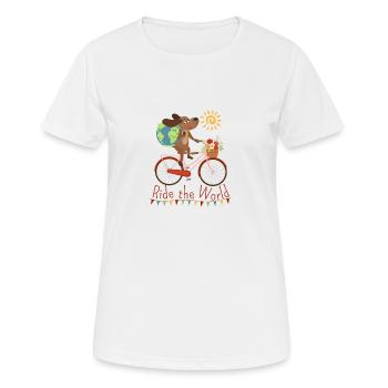 Ride The World with Dog III - T-shirt respirant Femme - blanc - Devant - AI Model Female 172 dark (172cm)
