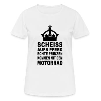 prinz auf dem motorrad - Frauen T-Shirt atmungsaktiv - Weiß - Vorne - AI Model Female 172 dark (172cm)