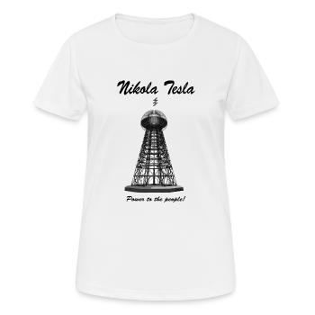 Tesla 3 - T-shirt respirant Femme - blanc - Devant - AI Model Female 172 dark (172cm)