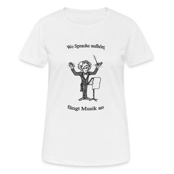 Chef d'orchestre avec texte sw - T-shirt respirant Femme - blanc - Devant - AI Model Female 172 dark (172cm)