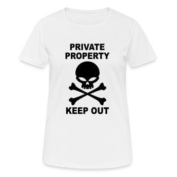 private property keep out - Women's Breathable T-Shirt - white - Front - AI Model Female 172 dark (172cm)