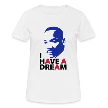 MARTIN LUTHER KING - Frauen T-Shirt atmungsaktiv - Weiß - Vorne - AI Model Female 172 dark (172cm)