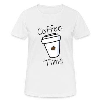 Heure du café - T-shirt respirant Femme - blanc - Devant - AI Model Female 172 dark (172cm)