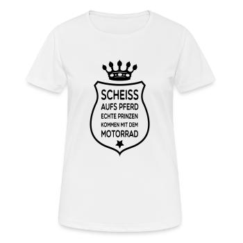 Echte Prinzen kommen mit dem Motorrad - Women's Breathable T-Shirt - white - Front - AI Model Female 172 dark (172cm)