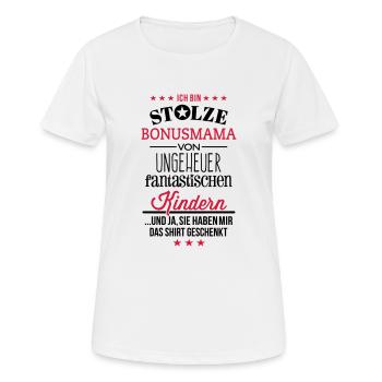 Ungeheuer fantastische Kinder / Bonusmama - Shirt - Frauen T-Shirt atmungsaktiv - Weiß - Vorne - AI Model Female 172 dark (172cm)