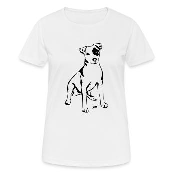 Jack Russel - Frauen T-Shirt atmungsaktiv - Weiß - Vorne - AI Model Female 172 dark (172cm)