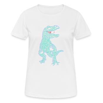 Wild Dinosaur Tyrannosaurus Dinosaurdinosaur - Women's Breathable T-Shirt - white - Front - AI Model Female 172 dark (172cm)