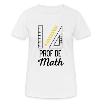 Prof de math - T-shirt respirant Femme - blanc - Devant - AI Model Female 172 dark (172cm)