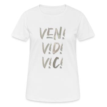 veni vedi vici latein Erfolg erfolgreich Caesar - Frauen T-Shirt atmungsaktiv - Weiß - Vorne - AI Model Female 172 dark (172cm)