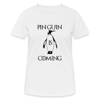 Pinguin kommt - GOT Winter - Frauen T-Shirt atmungsaktiv - Weiß - Vorne - AI Model Female 172 dark (172cm)