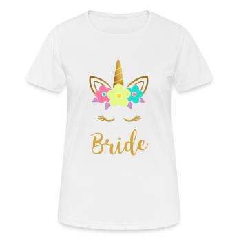 Unicorn Bride Wedding Bachelorette Gift - Women's Breathable T-Shirt - white - Front - AI Model Female 172 dark (172cm)