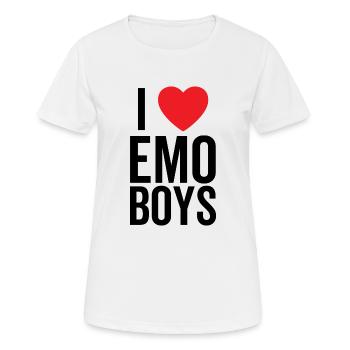 Ich liebe Emo Boys - Frauen T-Shirt atmungsaktiv - Weiß - Vorne - AI Model Female 172 dark (172cm)