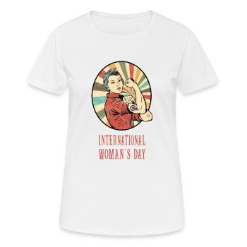 Journée internationale de la femme - T-shirt respirant Femme - blanc - Devant - AI Model Female 172 dark (172cm)