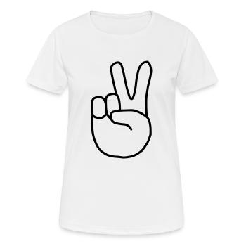 Emoji Peace Finger Sketch noir - T-shirt respirant Femme - blanc - Devant - AI Model Female 172 dark (172cm)