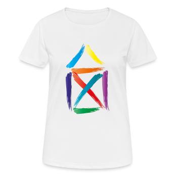 buntes haus - Frauen T-Shirt atmungsaktiv - Weiß - Vorne - AI Model Female 172 dark (172cm)