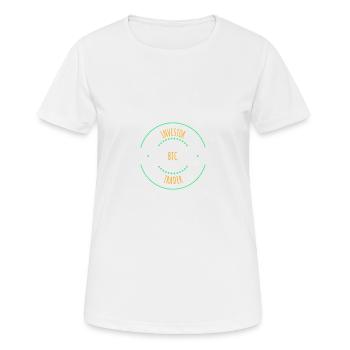 Trader investisseur BTC - T-shirt respirant Femme - blanc - Devant - AI Model Female 172 dark (172cm)