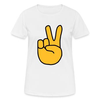 Emoji Peace Finger Sketch Couleur - T-shirt respirant Femme - blanc - Devant - AI Model Female 172 dark (172cm)