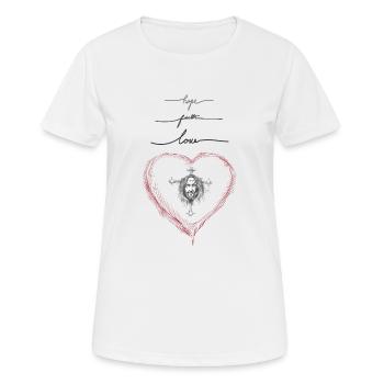 Jésus amoureux - T-shirt respirant Femme - blanc - Devant - AI Model Female 172 dark (172cm)