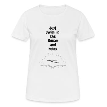 Just swim - Frauen T-Shirt atmungsaktiv - Weiß - Vorne - AI Model Female 172 dark (172cm)