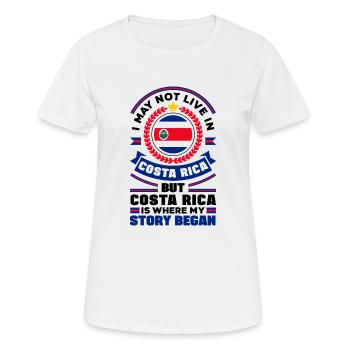 Costa Rica Costa Rica Costa Rica Flagge Costa Rica - Frauen T-Shirt atmungsaktiv - Weiß - Vorne - AI Model Female 172 dark (172cm)