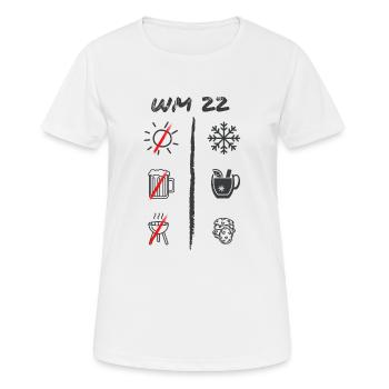 WM 22 - Weltmeisterschaft 22 - Kekse statt Bier - Frauen T-Shirt atmungsaktiv - Weiß - Vorne - AI Model Female 172 dark (172cm)