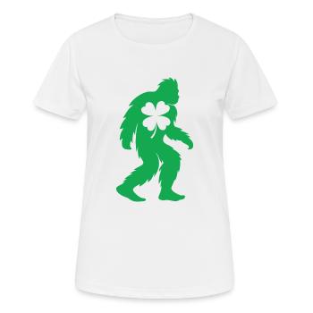 Bigfoot Shamrock Gold Funny St Patrick's - Frauen T-Shirt atmungsaktiv - Weiß - Vorne - AI Model Female 172 dark (172cm)