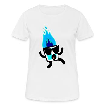 Verre à liqueur enflammé - T-shirt respirant Femme - blanc - Devant - AI Model Female 172 dark (172cm)