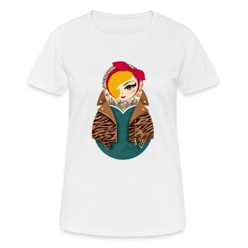 Matroschka Jayne - Frauen T-Shirt atmungsaktiv - Weiß - Vorne - AI Model Female 172 dark (172cm)