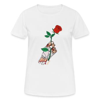 Hand Rose Zombie Comic Cybus lustig Undead - Frauen T-Shirt atmungsaktiv - Weiß - Vorne - AI Model Female 172 dark (172cm)