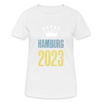Hambourg 2023 Krone - T-shirt respirant Femme - blanc - Devant - AI Model Female 172 dark (172cm)