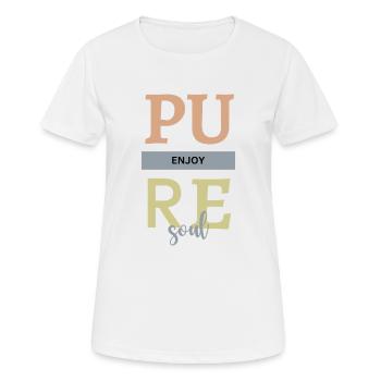 Enjoy PURE soal - Frauen T-Shirt atmungsaktiv - Weiß - Vorne - AI Model Female 172 dark (172cm)