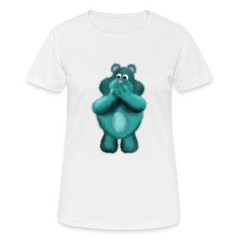 Fluffy l’ours en peluche moelleux - T-shirt respirant Femme - blanc - Devant - AI Model Female 172 dark (172cm)