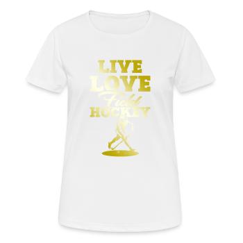 Life Love Hockey sur gazon - T-shirt respirant Femme - blanc - Devant - AI Model Female 172 dark (172cm)