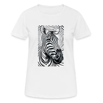 Psychedelisches Zebra - Frauen T-Shirt atmungsaktiv - Weiß - Vorne - AI Model Female 172 dark (172cm)