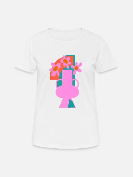 Collage of potted flowers - Women's Breathable T-Shirt - white