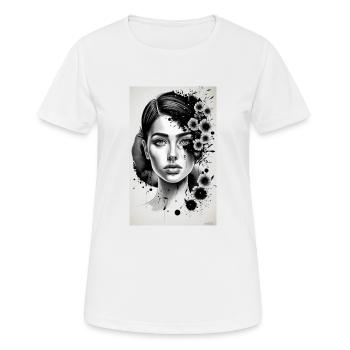 schwarz-weiße Frau - Frauen T-Shirt atmungsaktiv - Weiß - Vorne - AI Model Female 172 dark (172cm)