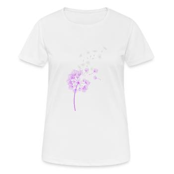 T Shirt blown away - Frauen T-Shirt atmungsaktiv - Weiß - Vorne - AI Model Female 172 dark (172cm)