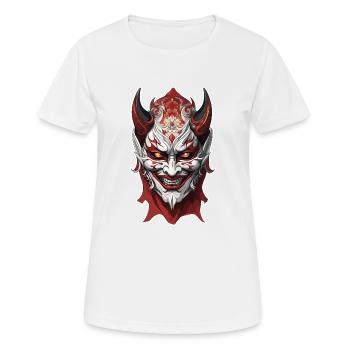 Kabuki Maske / Japanische Kunst / Theater / Antik - Frauen T-Shirt atmungsaktiv - Weiß - Vorne - AI Model Female 172 dark (172cm)