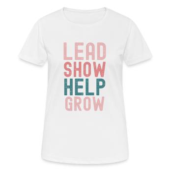 Inspirant Leadership - Menez, Montrez, Aidez, - T-shirt respirant Femme - blanc - Devant - AI Model Female 172 dark (172cm)