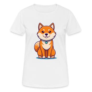 Sly Shiba Inu - Comploteur de méfaits - T-shirt respirant Femme - blanc - Devant - AI Model Female 172 dark (172cm)