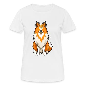 Alert Shetland Schäferhund Digitale Kunst - Frauen T-Shirt atmungsaktiv - Weiß - Vorne - AI Model Female 172 dark (172cm)