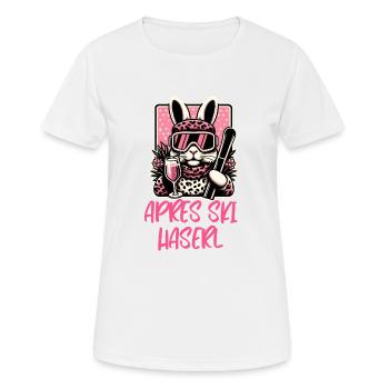 Apres Ski Haserl - Ski Häschen Design - Frauen T-Shirt atmungsaktiv - Weiß - Vorne - AI Model Female 172 dark (172cm)
