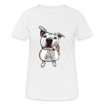 American Staffordshire Terrier im Comic Style - Frauen T-Shirt atmungsaktiv - Weiß - Vorne - AI Model Female 172 dark (172cm)