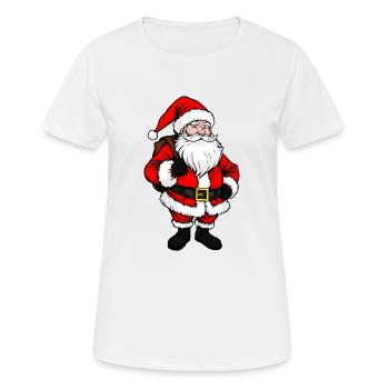 Weihnachtsmann, santa claus figure Święty Mikołaj - T-shirt respirant Femme - blanc - Devant - AI Model Female 172 dark (172cm)