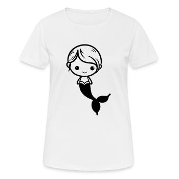 Meerjungfrau - Frauen T-Shirt atmungsaktiv - Weiß - Vorne - AI Model Female 172 dark (172cm)