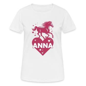 Anna Name Vorname Pferdeherz - Frauen T-Shirt atmungsaktiv - Weiß - Vorne - AI Model Female 172 dark (172cm)